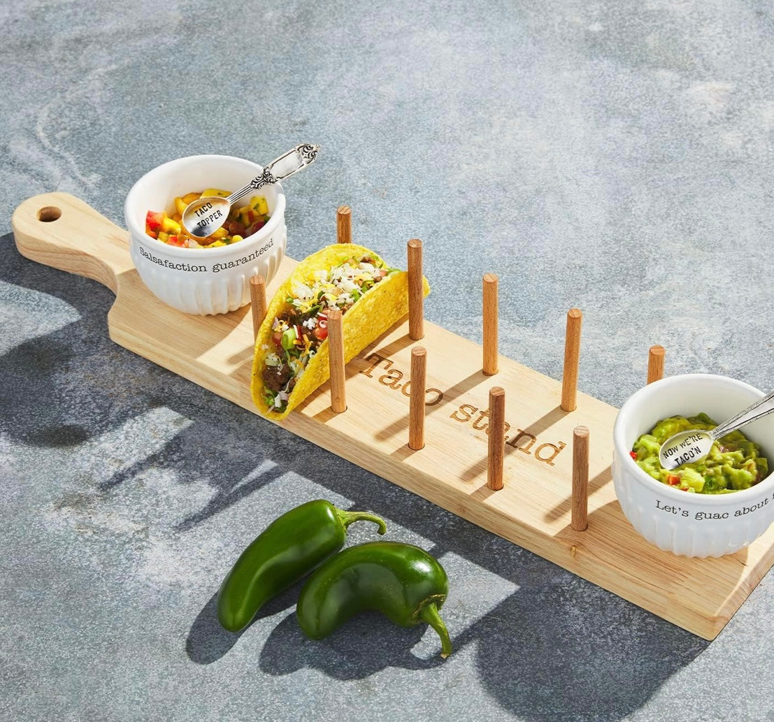 Mud Pie Taco Stand and Dip Cup Set