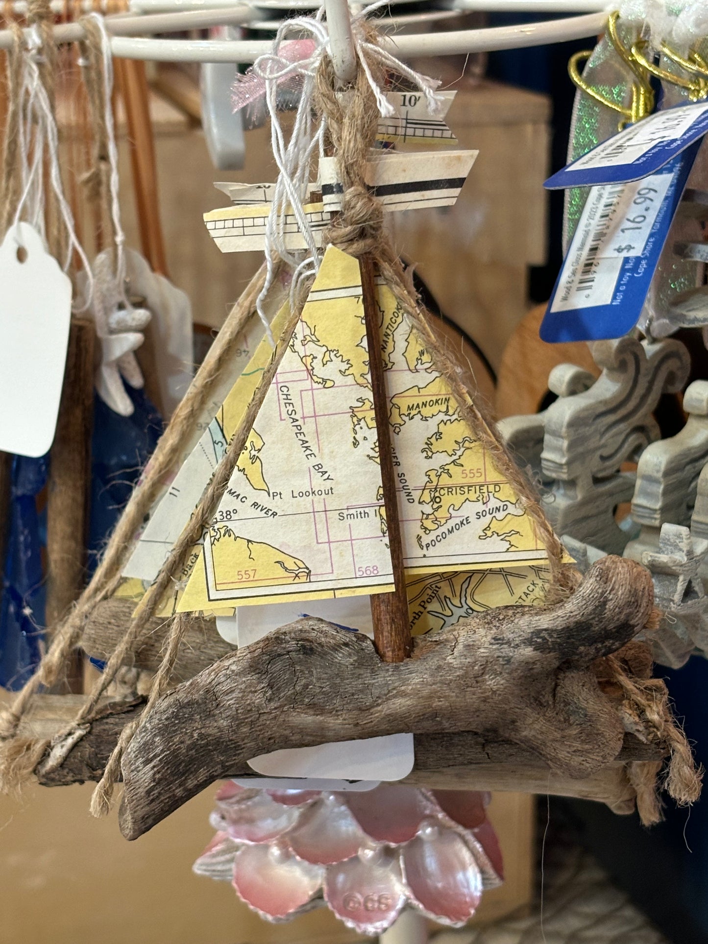 Driftwood Sailboat Ornament