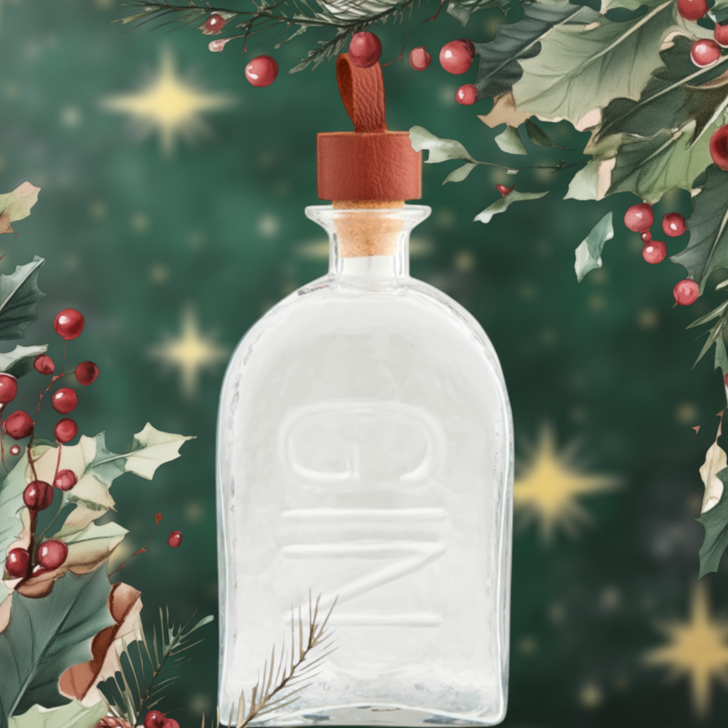 GIN EMBOSSED GLASS DECANTER
