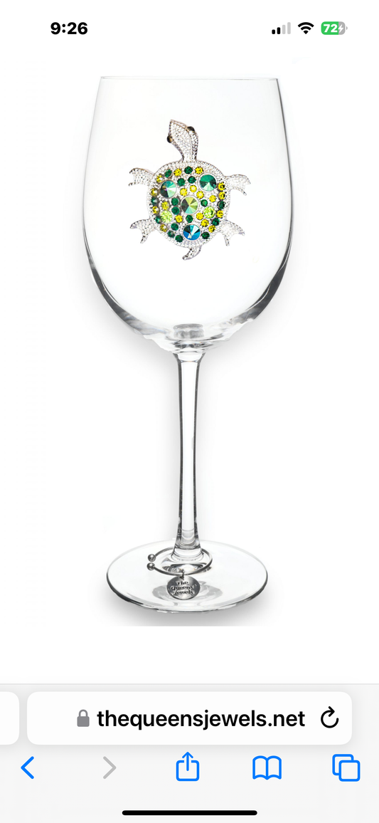 Sea Turtle Jeweled Glassware
