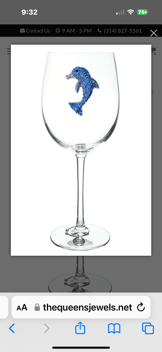 Dolphin Jeweled Glassware