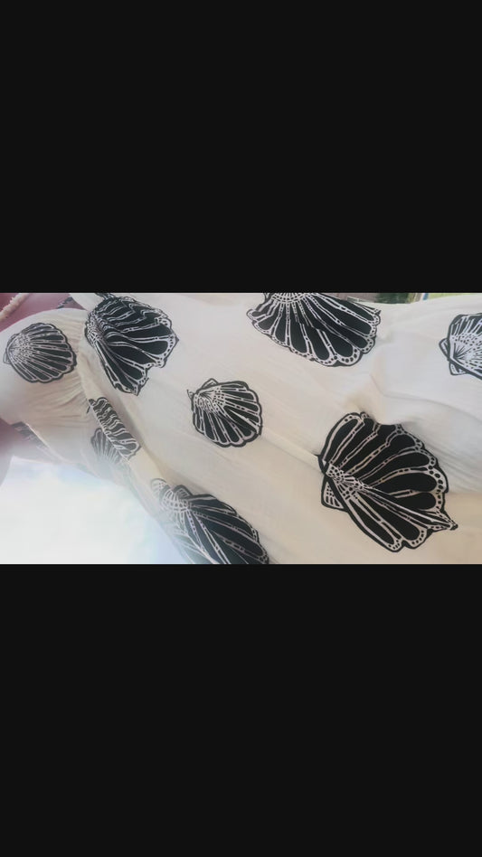 Shell Print Gauzy Dress